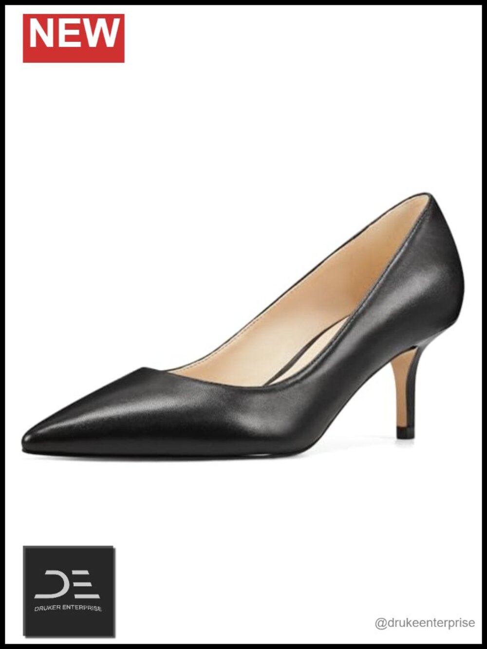 Nine West Arlene Black Kitten Heel Pointed Toe Pump